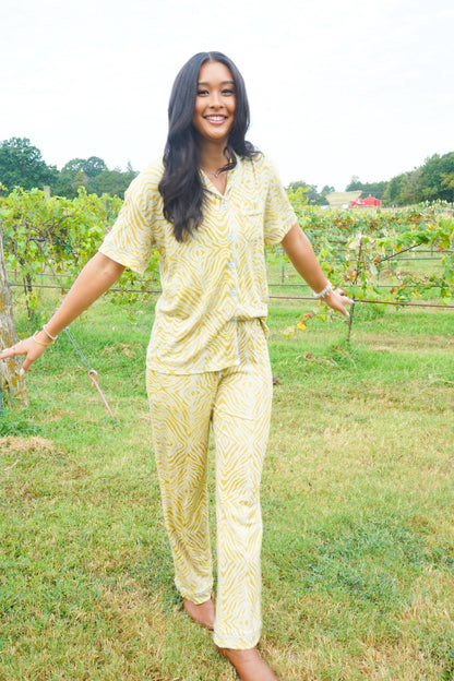 Chartreuse Zebra | Pajama Set