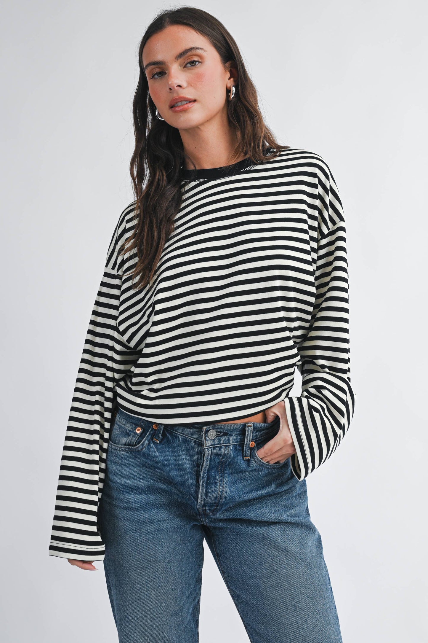 Greta Oversized Stripe Long Sleeve Top