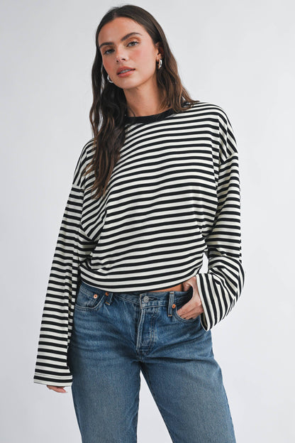 Greta Oversized Stripe Long Sleeve Top