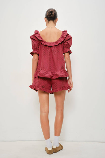 Rohan Frill Polka Dot Shorts