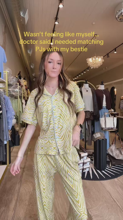 Chartreuse Zebra | Pajama Set
