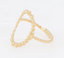 waterproof gold oval scalloped adjustable ring